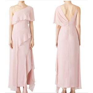 Keepsake No Love Gown Pink Ruffle One Shoulder Maxi Blush XL